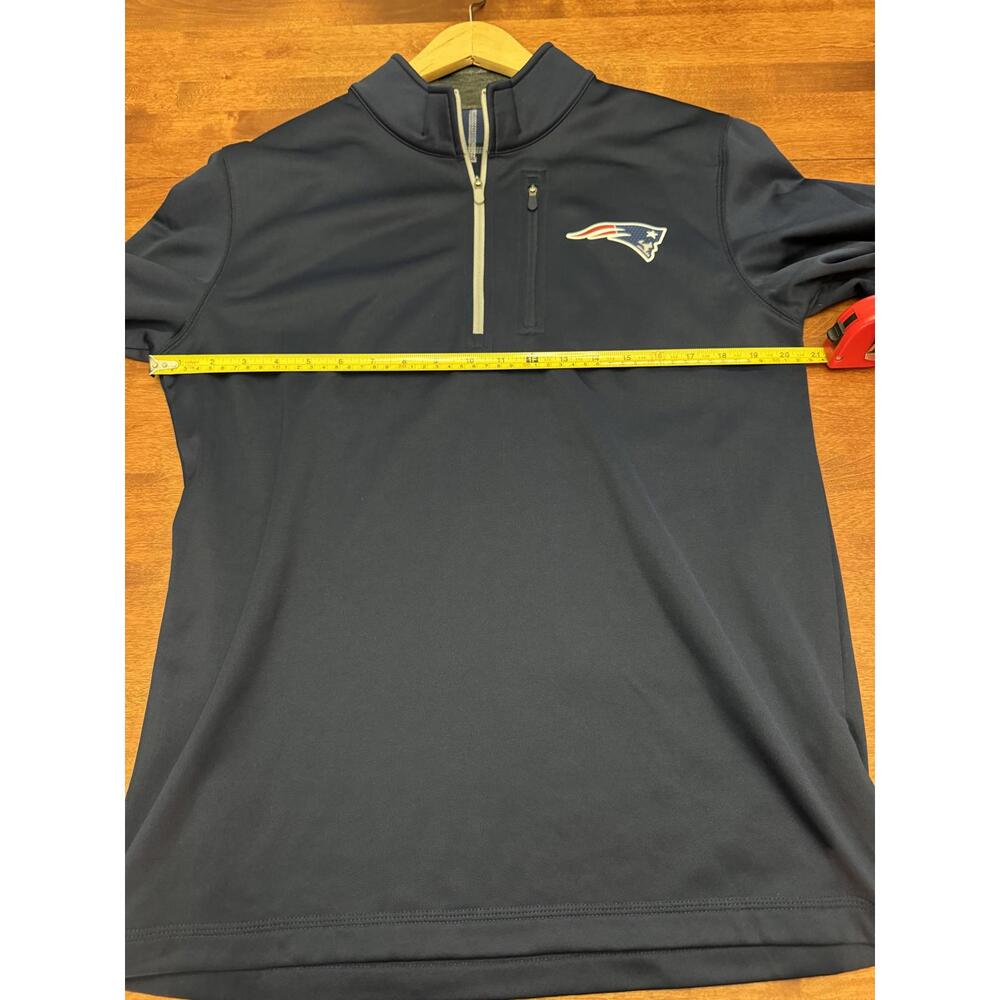 NFL New England Patriots, Blue Quarter Zip, Majestic Cool Base, Mens Medium - Picture 6 of 8